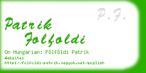 patrik folfoldi business card