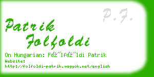 patrik folfoldi business card